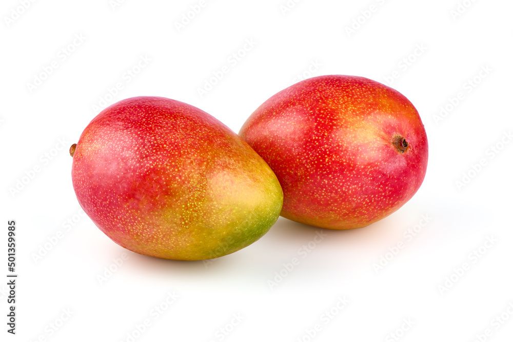 Juicy ripe Mango fruit, close-up, isolated on white background. Juicy ripe Mango fruit, close-up, isolated on white background.