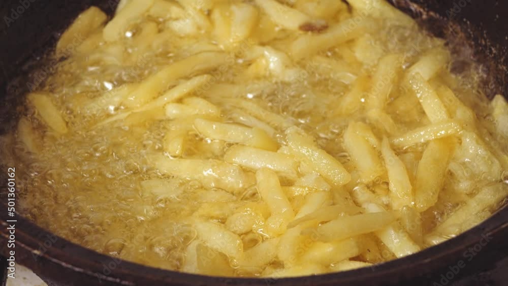 French fries are fried in boiling oil French fries are fried in boiling oil