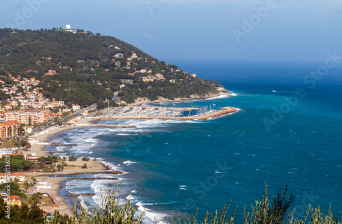 ligurian seascape italian coast in summertime