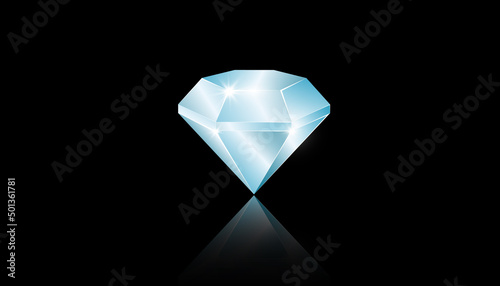 Diamond isolated on dark background. Concept vector illustration