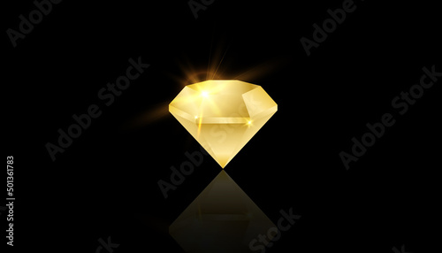 Diamond isolated on dark background. Concept vector illustration