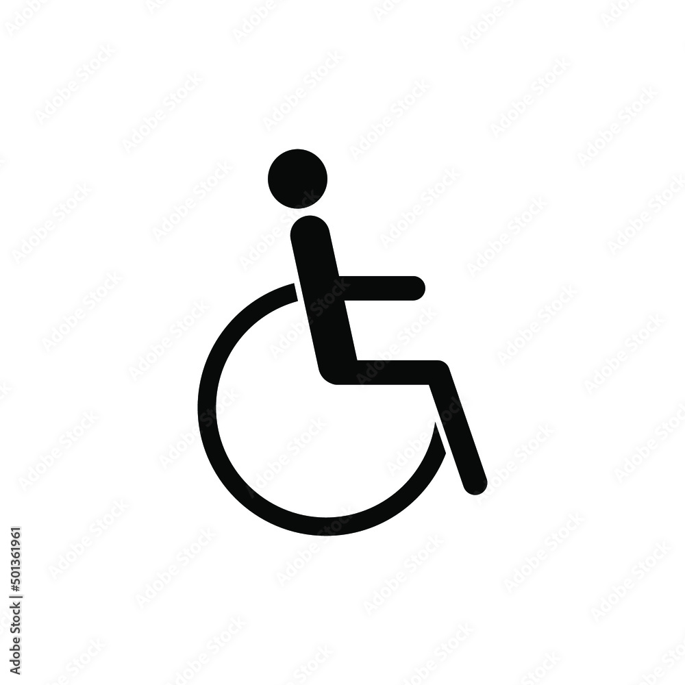 vector icon of a person with a wheelchair. road signs for the lame, the disabled, and so on vector icon of a person with a wheelchair. road signs for the lame, the disabled, and so on