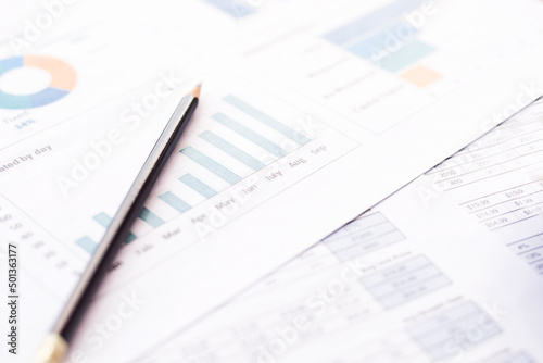 Analysing a Chart. Financial report concept