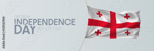 Georgia independence day vector banner, greeting card.