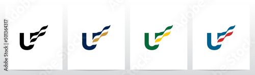 Waving Flag On Letter Logo Design U