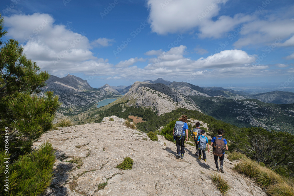 descending from the peak of L´Ofre, Three Thousand Route, (Tres Mils), Fornalutx, Majorca, Balearic Islands, Spain