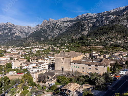 aerial view of the convent of Sagrats Cors, Soller, Majorca, Balearic Islands, Spain © Tolo