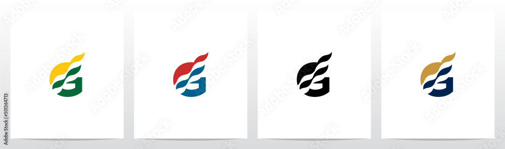 Waving Flag On Letter Logo Design G