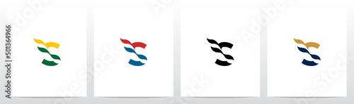 Waving Flag On Letter Logo Design S