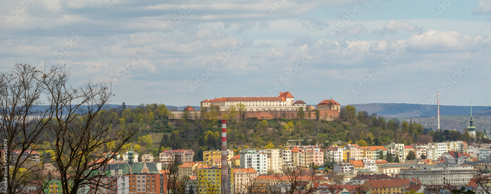 Spilberk Castle photo, Brno city view, Czech Republic. Panoramic photo of the city of Brno.