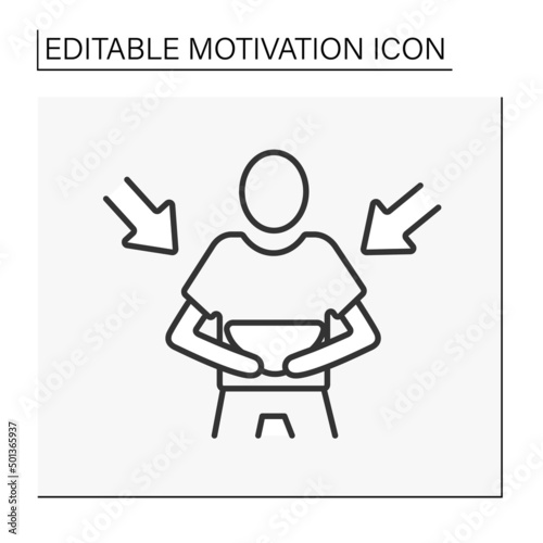 Physiological motivation line icon. Person motivated by internal force. Improving skills.Motivation concept. Isolated vector illustration. Editable stroke
