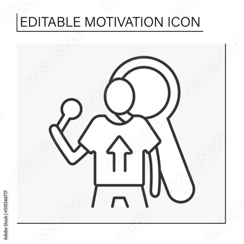 Search for motivation line icon. Searching for hobbies, actions for inspiration. Motivation concept. Isolated vector illustration. Editable stroke