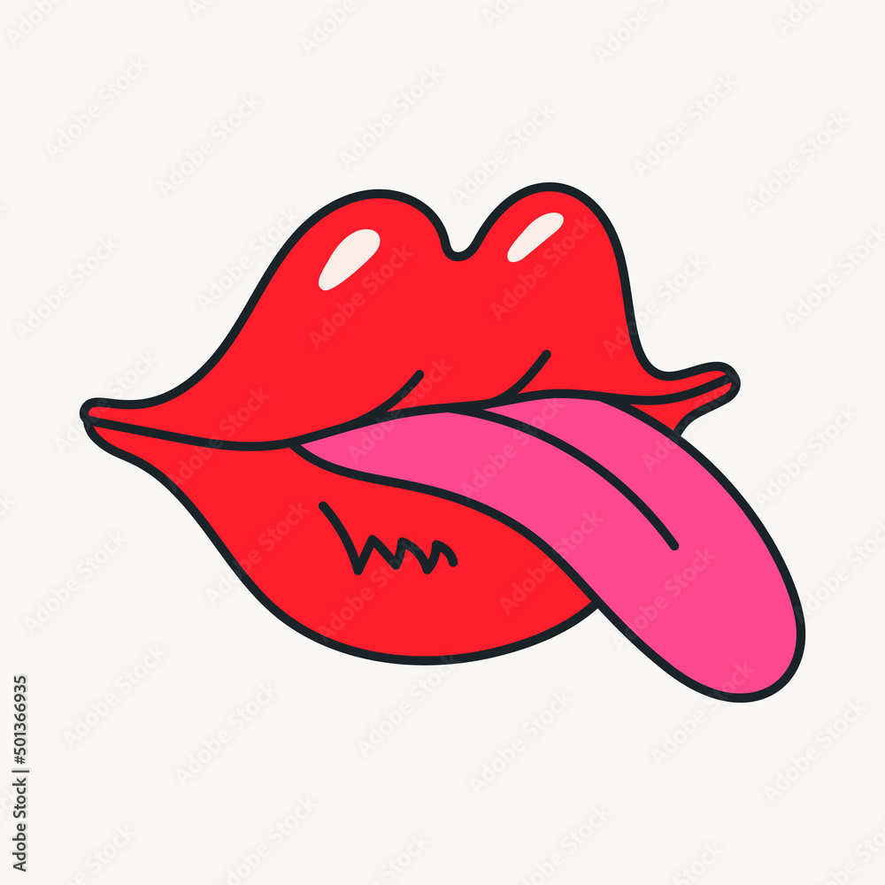 Cartoon vector funny cute Comic characters, mouth with tongue. Cartoon vector funny cute Comic characters, mouth with tongue.