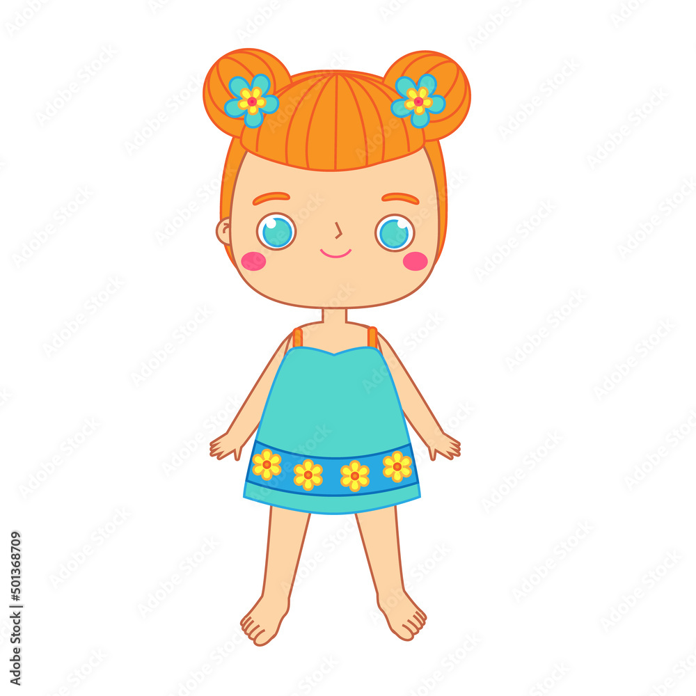 Cute Girl kid in summer dress. beach summertime vacation child