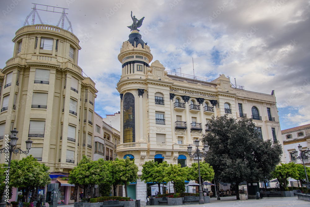 Naklejka premium View of the beautiful plaza de Tendillas in the center of the city of Cordoba in Andalusia, Spain