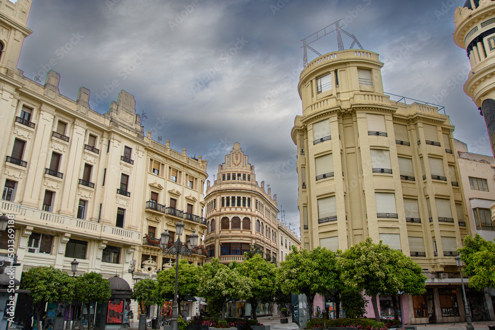 Fototapeta premium View of the beautiful plaza de Tendillas in the center of the city of Cordoba in Andalusia, Spain