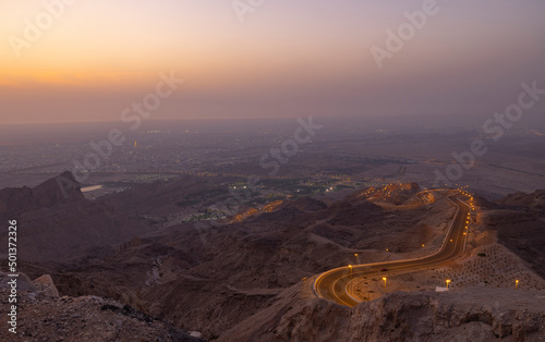 Evening views of Jebel Hafeet in Al Ain, Abu Dhabi, UAE photo