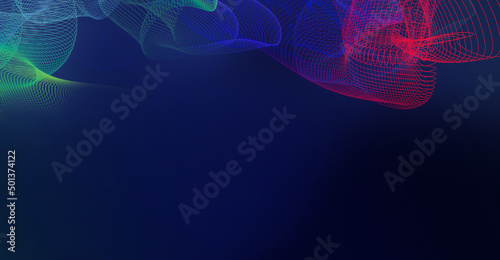 Abstract ai digital background with weave curve line bend art, Big data stream visualization Fototapete