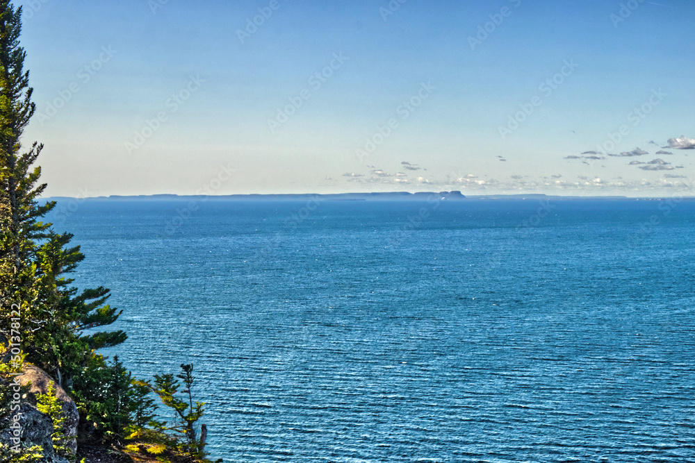 Clear view of the Sleeping Giant in the horizon seen from hundreds of KMs away - SG PP, Thunder Bay, Ontario, Canada