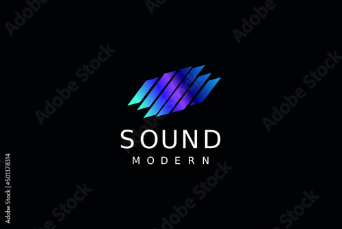 abstract dynamic sound logo design