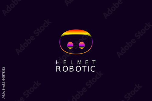 abstract robot helmet tech logo