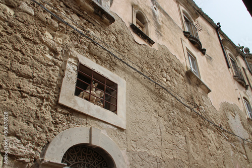 ancient stone house in ragusa in sicily (italy) 