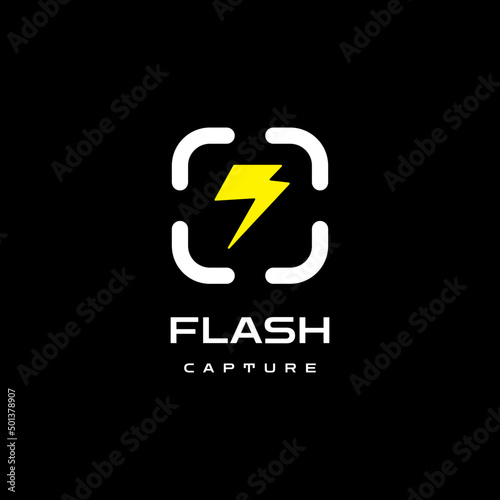  clever dual meaning flash  capture logo