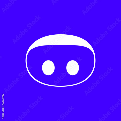 abstract robot helmet tech logo