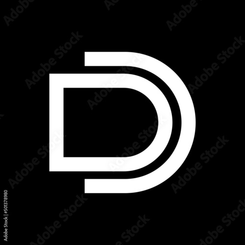monogram flat letter d c  logo design