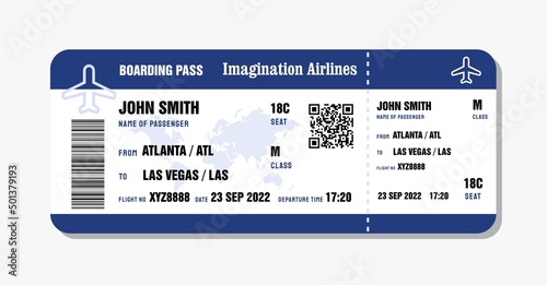 Blue boarding pass vector