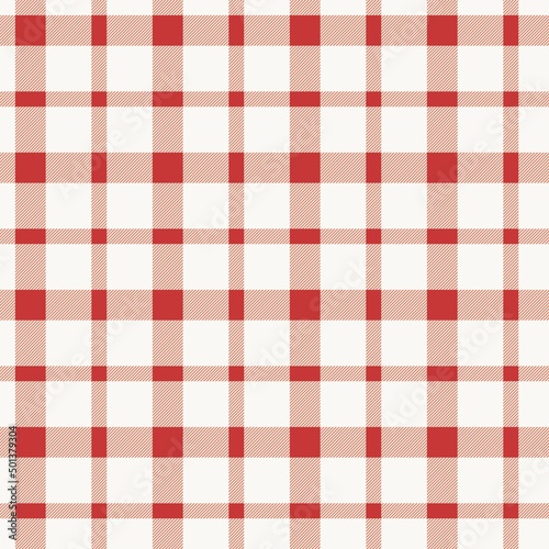 Red white gingham plaid tablecloth pattern