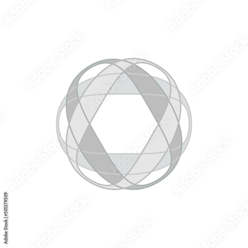 abstract sphere hexagon ball logo