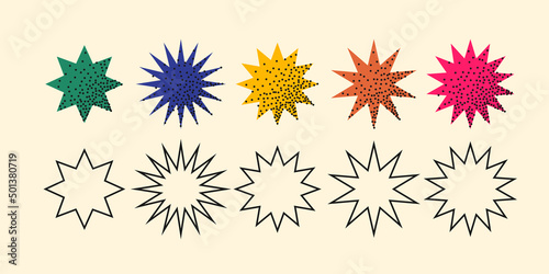 A set of geometric shapes and elements. Collection of abstract images for design.