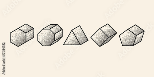 A set of geometric shapes and elements. Collection of abstract images for design.