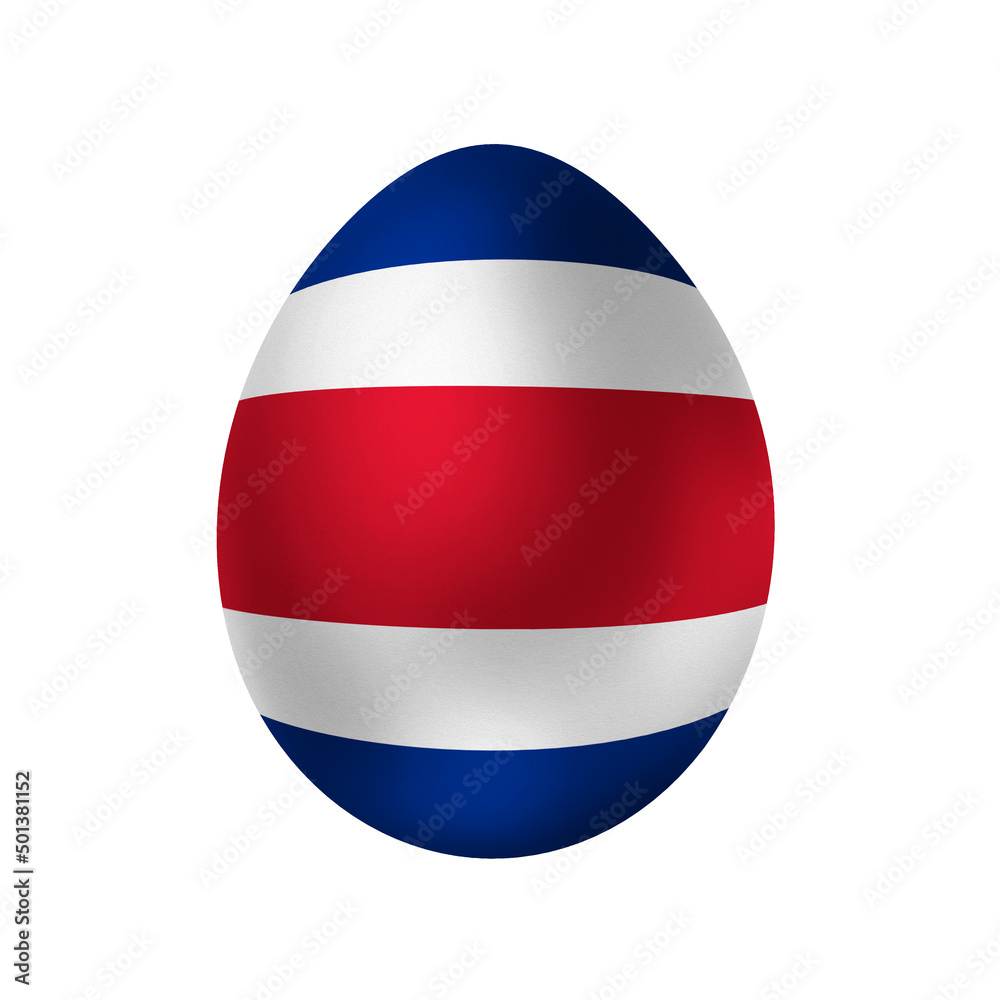 New life symbol. Clip art in colors of national flag. Egg on white background. Costa Rica New life symbol. Clip art in colors of national flag. Egg on white background. Costa Rica