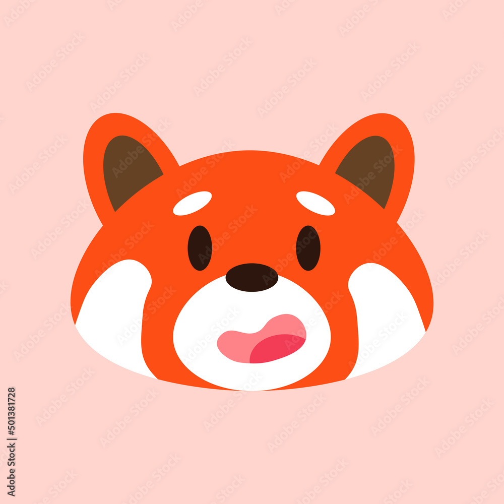 vector image of a red panda's head. vector image of a red panda's head.