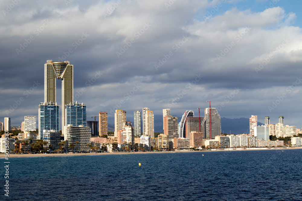 Naklejka premium Benidorm panoramic view from the coast