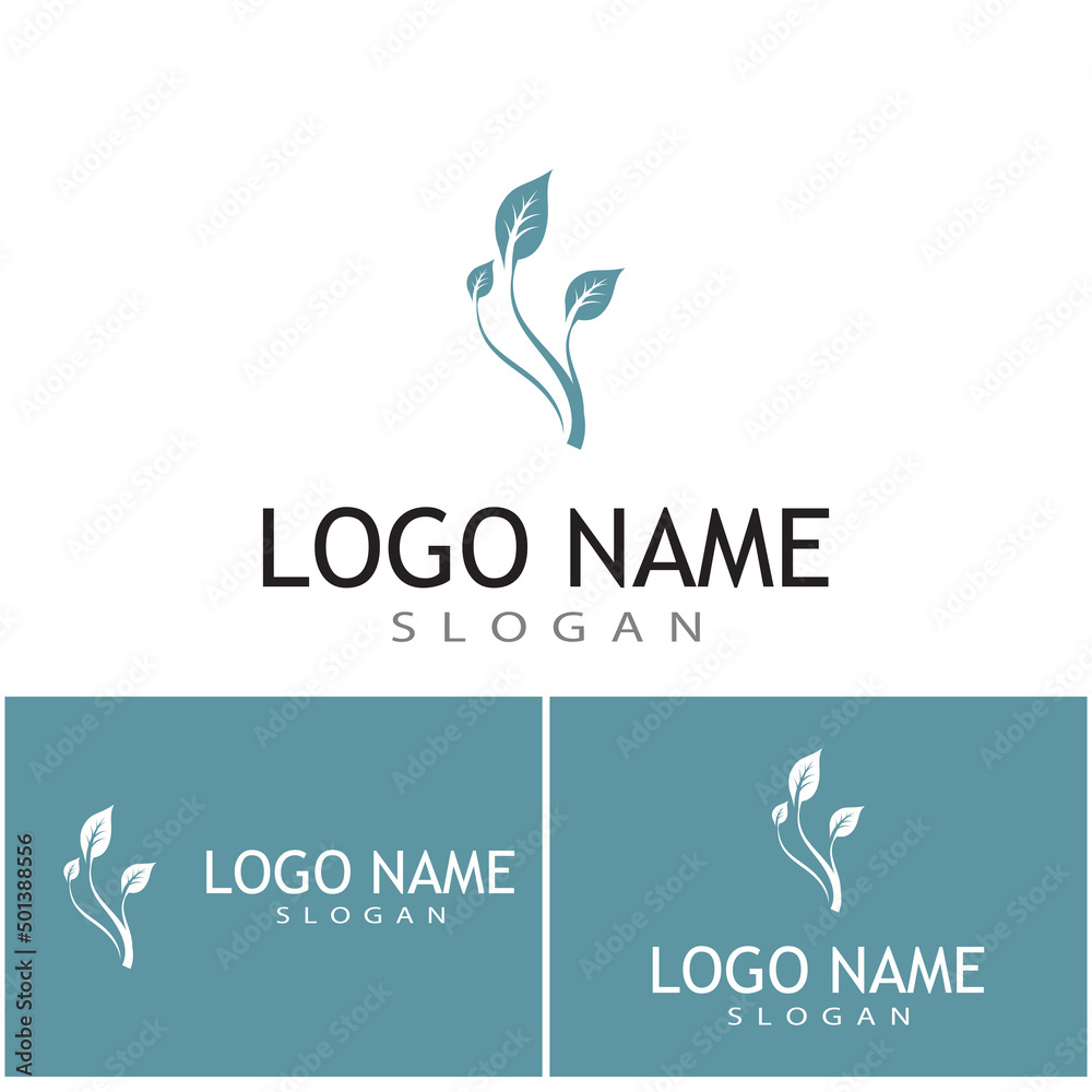Fototapeta premium Mint leaves flat vector color icon template illustration design