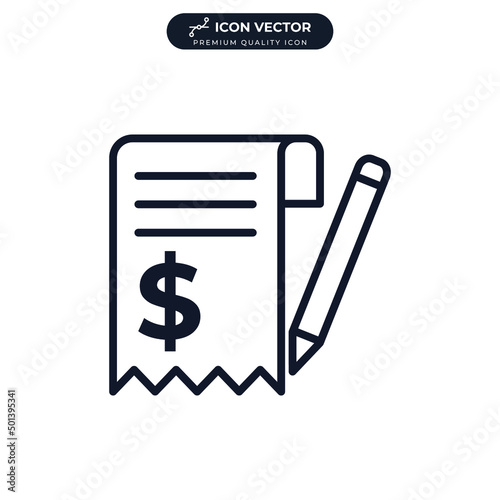 Invoice, bill icon symbol template for graphic and web design collection logo vector illustration