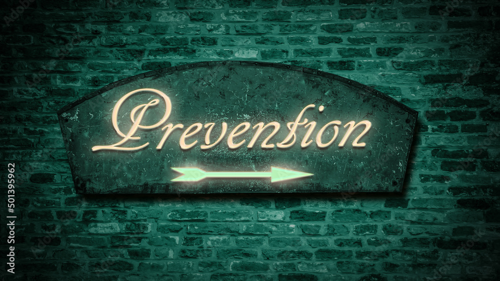 Fototapeta premium Street Sign to Prevention
