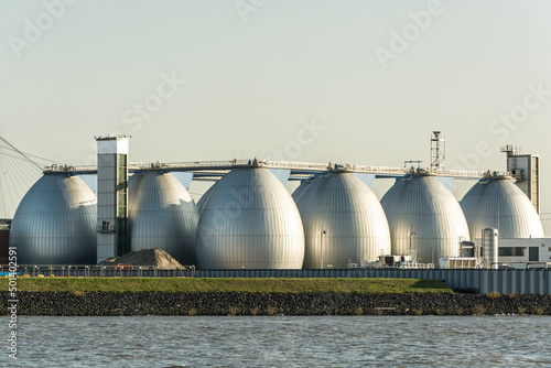 Gas storage reservoir in the harbour area in Hamburg, Germany
