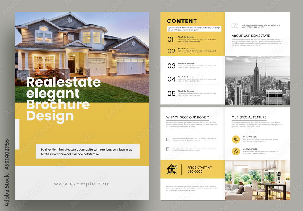 Real Estate Brochure Layout Stock Template | Adobe Stock