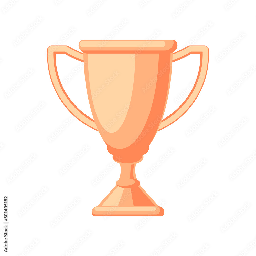 Bronze cup. Vector illustration for web design or mobile app. Isolated icon on white background Bronze cup. Vector illustration for web design or mobile app. Isolated icon on white background
