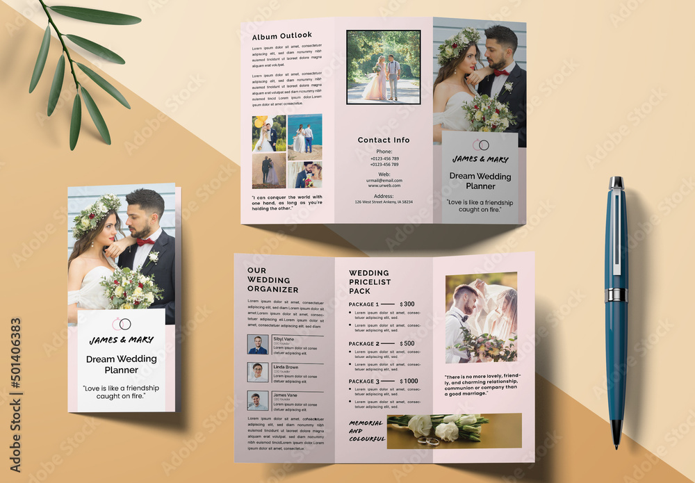 Wedding Trifold Brochure Stock Template | Adobe Stock