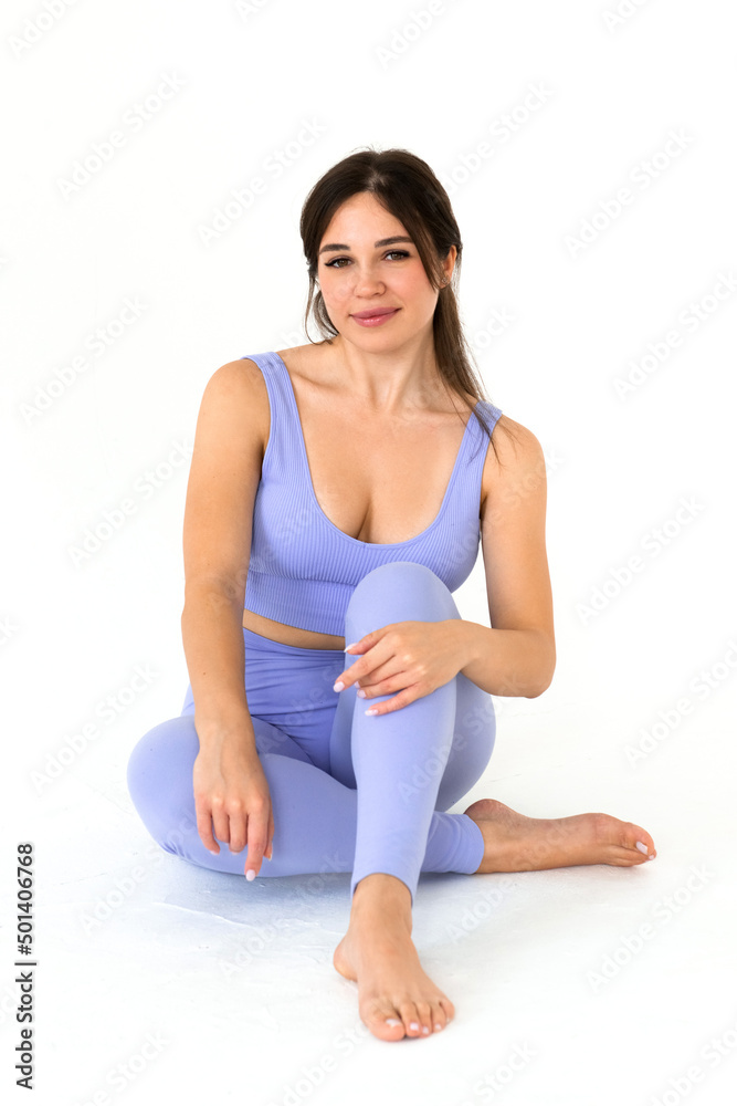 young woman practicing yoga white background, healthy lifestyle and wellbeing concept young woman practicing yoga white background, healthy lifestyle and wellbeing concept