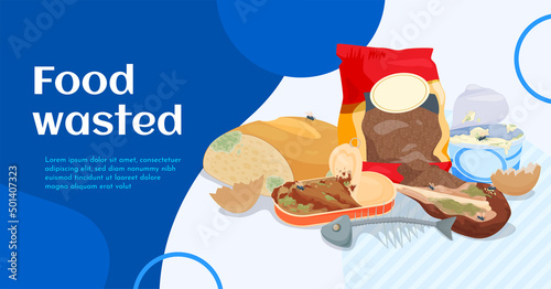 Banner vegetables fruits rotting products. Composting food. Perishable products.