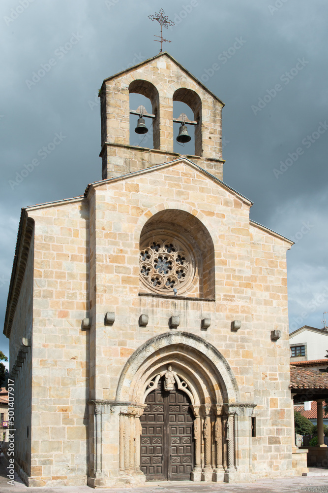 Church of Santa Maria de la Oliva, beautiful romanic church at Villaviciosa, Spain.