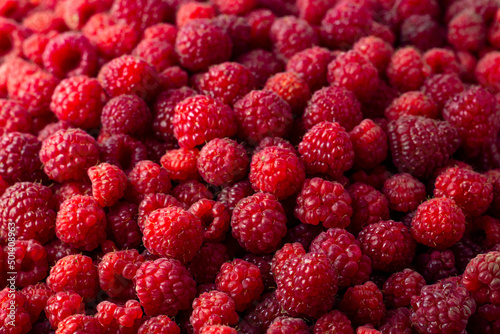 Raspberry. Ripe sweet raspberry background. 