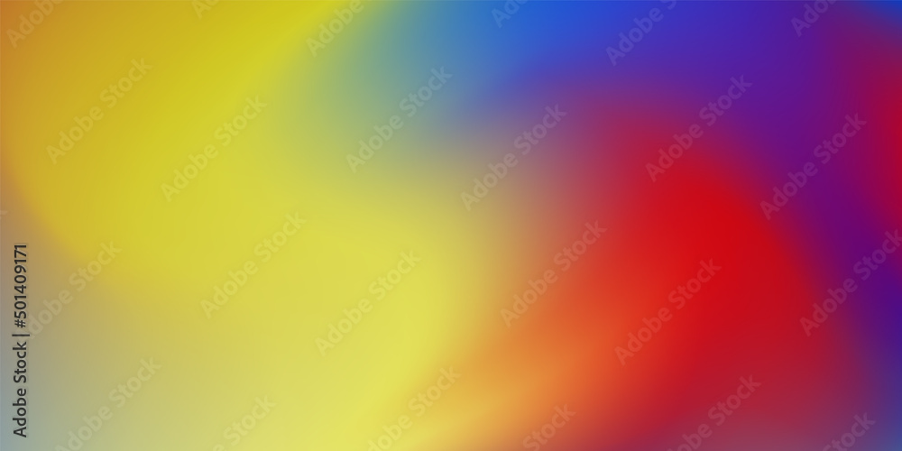Abstract blurred gradient background. Creative modern vector illustration. Holographic spectrum for the cover. Blue, pink, yellow tones