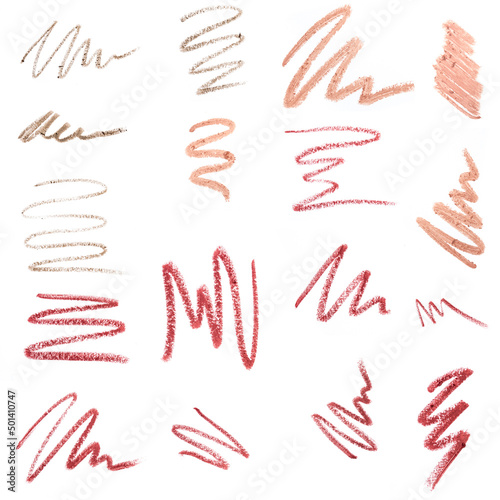 set of Lip liner stroke on white background- Image